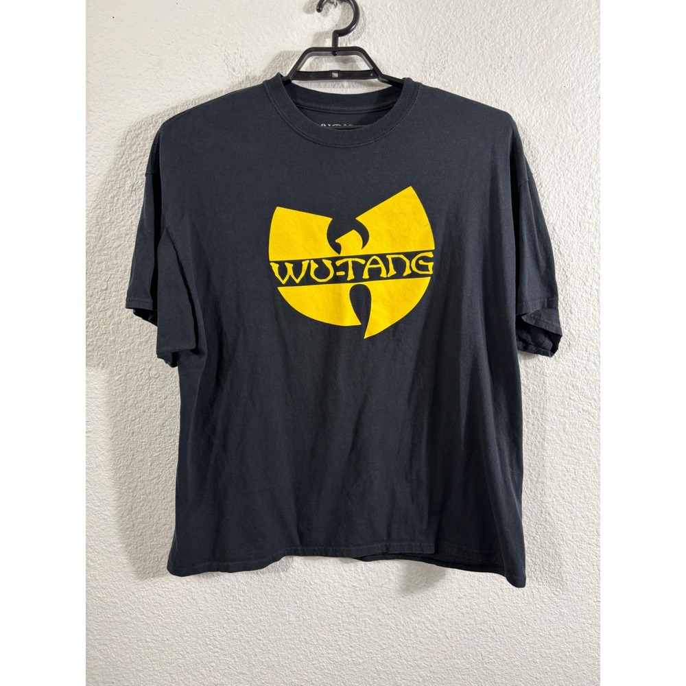 Wu-Tang Clan Mens Graphic T-Shirt Black Yellow Logo 2XL Short Sleeve Cotton Tee